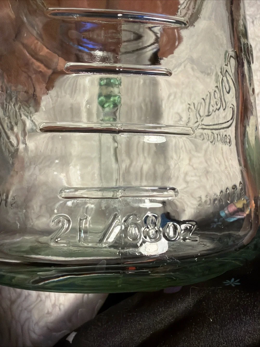 68oz 2L Vtg looking Retro Mason Clear Glass Storage Jar with Handle - Clear